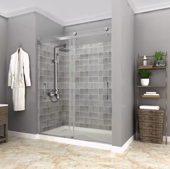 Safety Glass Bathroom Frameless Sliding Shower Room